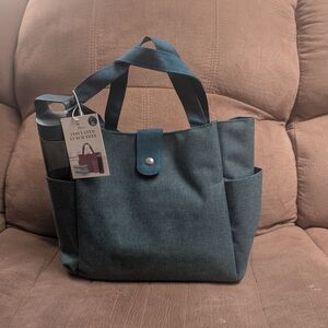 Insulated Lunch Tote Bag - Teal Blue